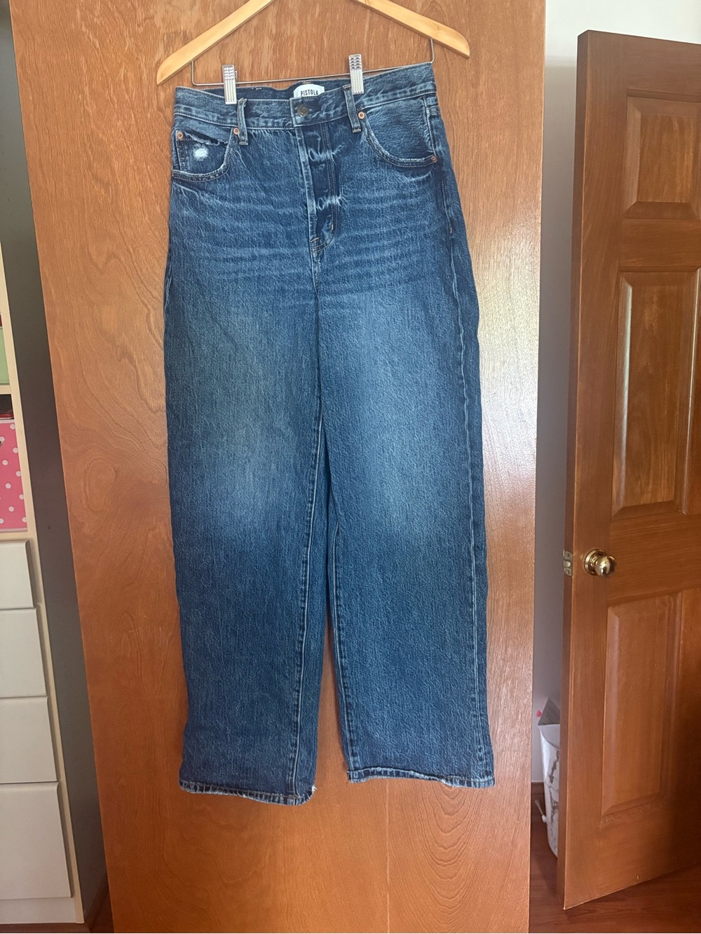 pistola Straight Leg Jeans in Dark Blue Wash